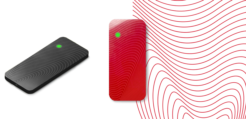 узор на считывателе для систем контроля доступа, волны, наносится лазером